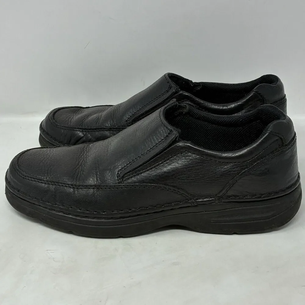 G. H. Bass Samuel Shoes Mens Black Leather Slip On Slide On Loafers 9 M Casual